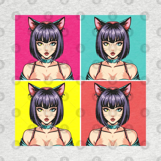 cat girl in pop art style by KENG 51